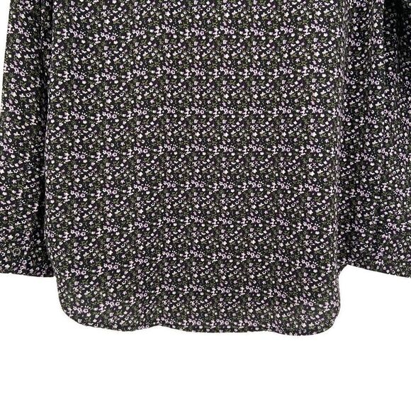 Umgee Mixed Floral Print Western Yoke Collared Snap Front Shirt Medium - Picture 9 of 11